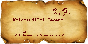 Kolozsvári Ferenc névjegykártya