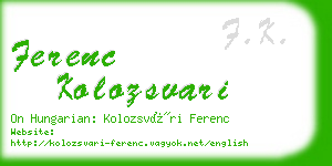 ferenc kolozsvari business card